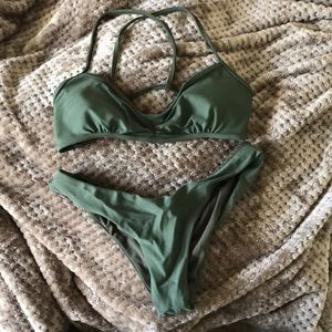 Olive green cheeky bikini
